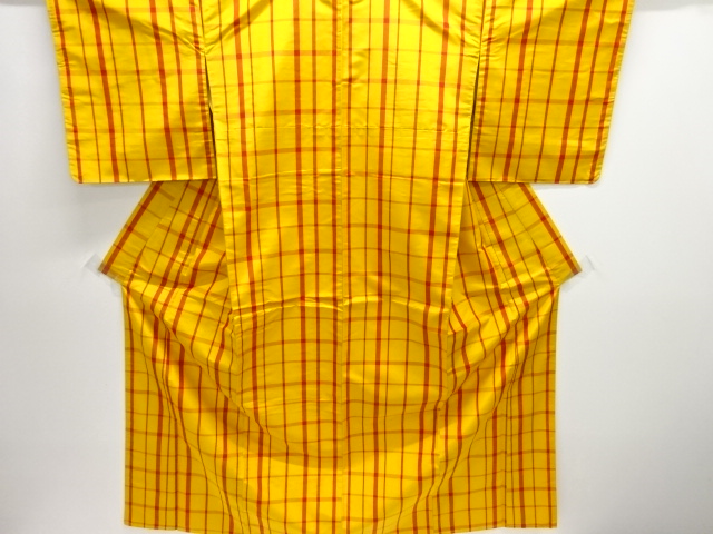 JAPANESE KIMONO / TSUMUGI / ENSEMBLE / YONEZAWA TSUMUGI / WOVEN GRID